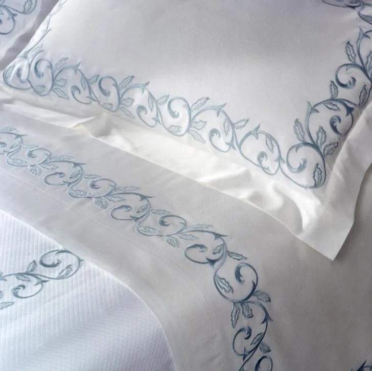 California king - size duvet covers for the extra - long and wide California king bedsMarina Embroidered Bedding by Dea Fine Linens