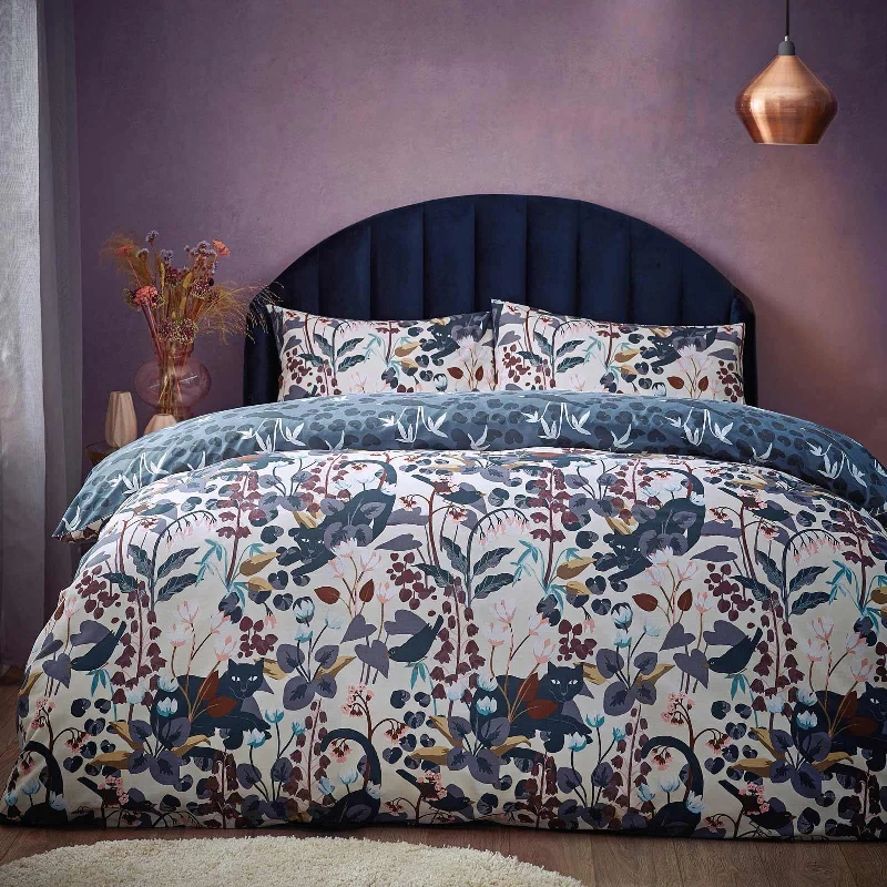 Mid - priced duvet covers with a good balance of quality and costMidnight Panther Dusky Blue Duvet Cover Set