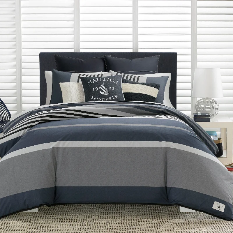 Guest - room duvet covers to make visitors feel welcome and comfortableNautica Rendon Charcoal Duvet Set