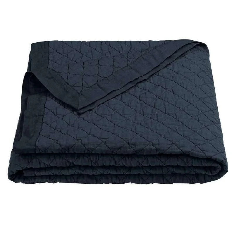 King - size blankets to cover large beds comfortablyNavy Blue Quilted Coverlet