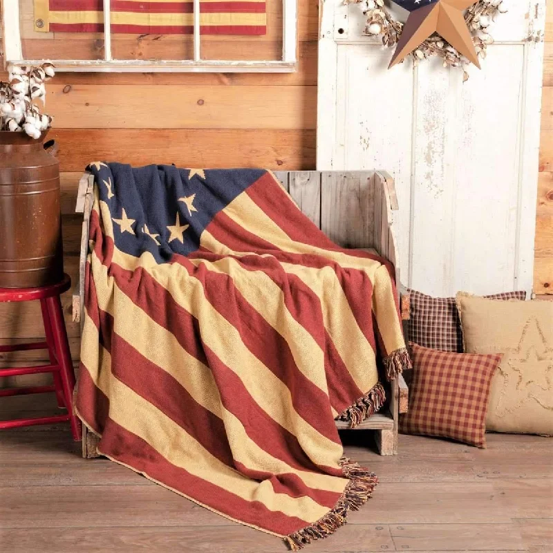 Microfiber blankets that are durable and easy to care forOld Glory Throw Woven Blanket