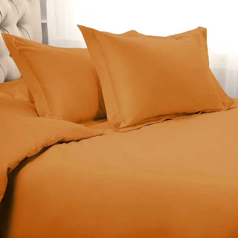 Egyptian cotton duvet covers for a luxurious and soft feelOrange Queen Cotton Blend 1200 Thread Count Washable Duvet Cover Set