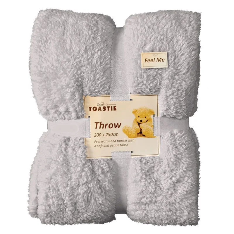 Chenille blankets with a thick and fuzzy textureOriginal Toastie Luxury Throw Light Grey 200x250cm