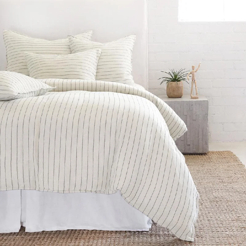 Microfiber duvet covers that are affordable and easy to care forBlake Cream & Grey Bedding by Pom Pom at Home