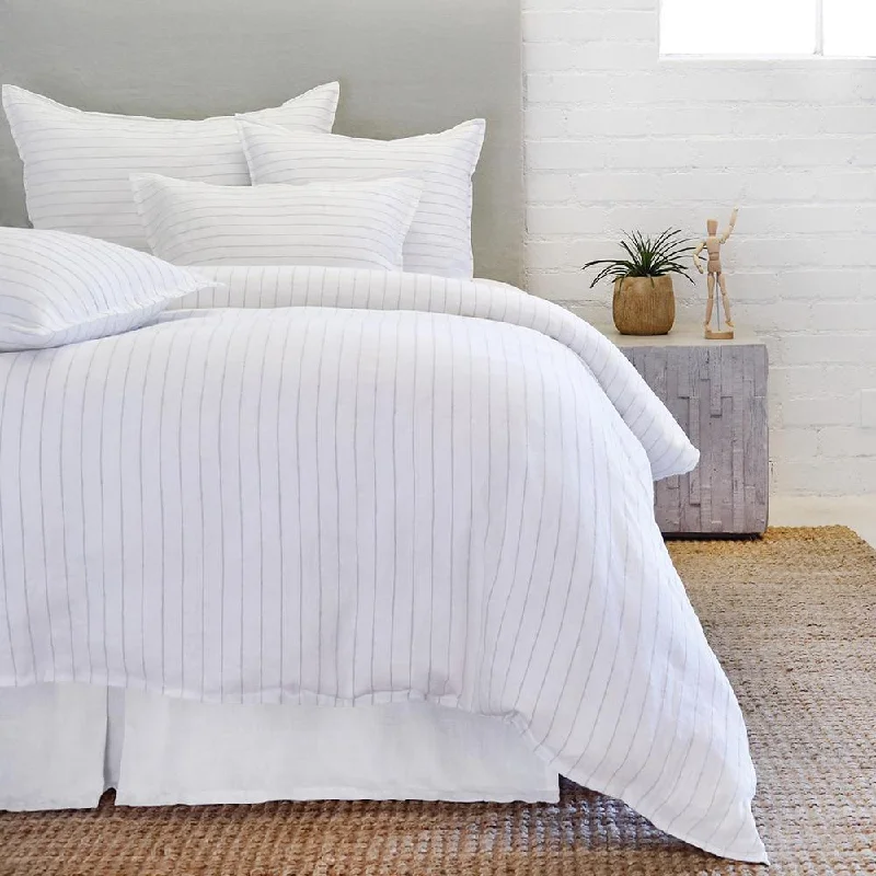 Flannel duvet covers for warmth in cold weatherBlake White & Ocean Bedding by Pom Pom at Home