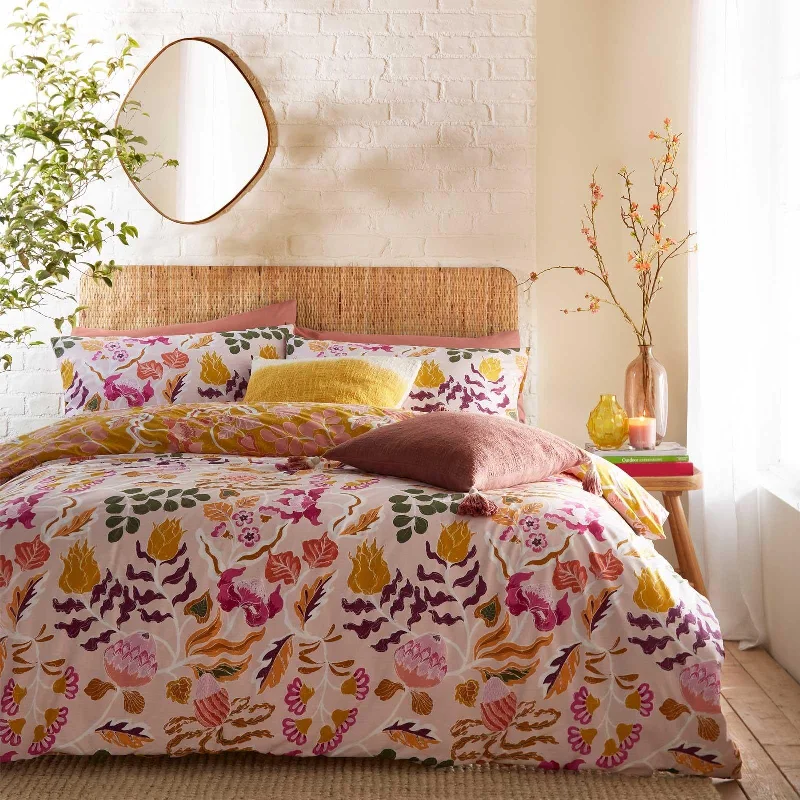 Stain - resistant duvet covers for easy maintenanceProtea Abstract Floral Duvet Cover Set