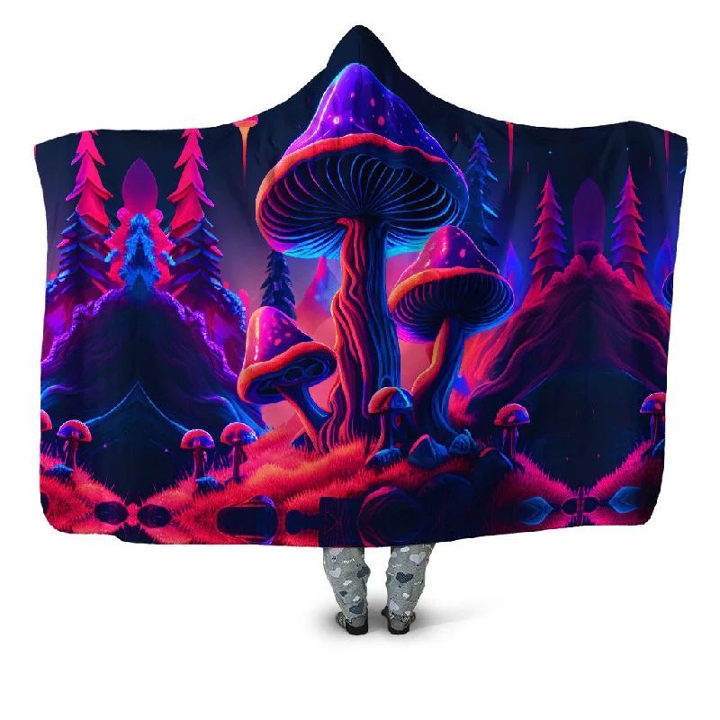 Rayon from bamboo blankets for a silky and breathable feelShroom Trip Hooded Blanket