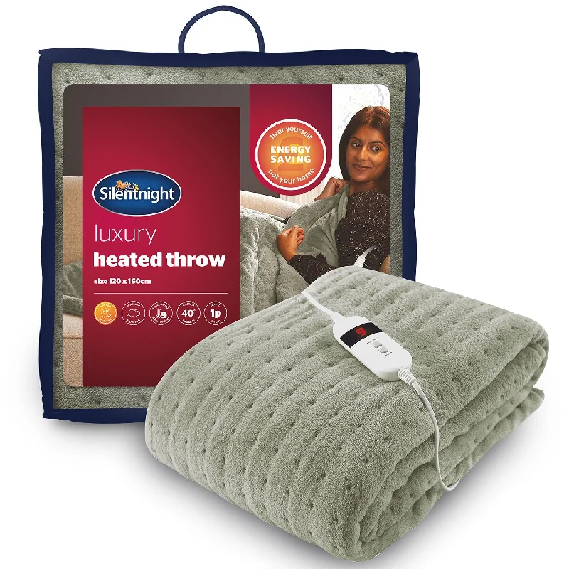 Mohair blankets with a unique sheen and softnessSilentnight Sage Green Comfort Control Luxury Heated Throw