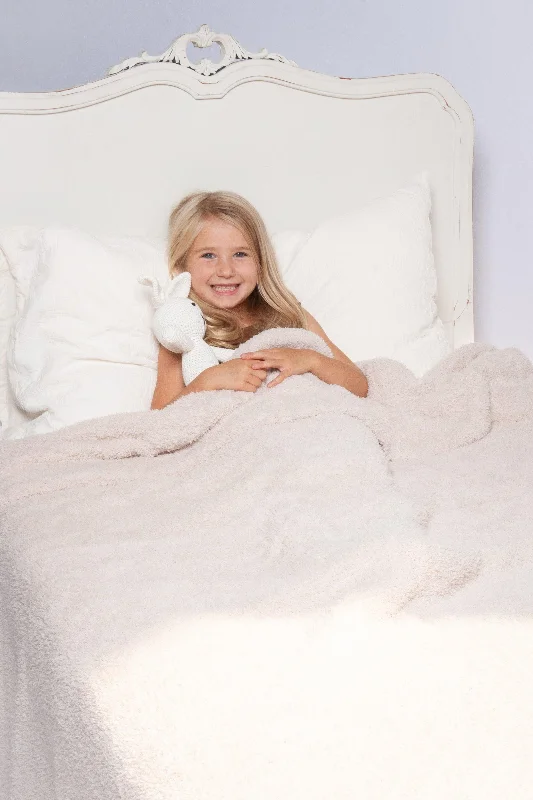 King - size blankets to cover large beds comfortablySolid Doubled Layered in Blushing Beige Twin Bed Blanket