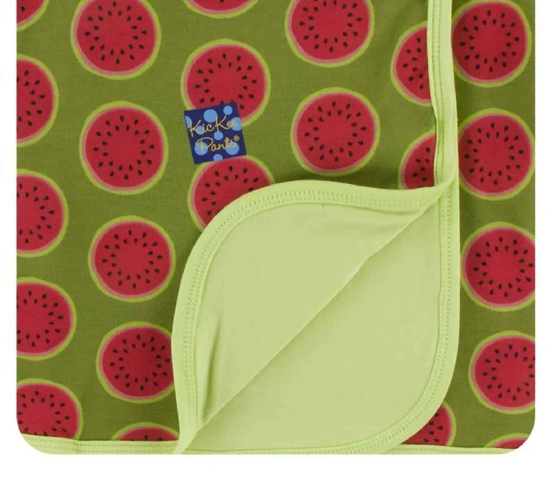 Recycled polyester blankets for an eco - conscious optionToddler's Bamboo Print Blanket In Grasshopper Watermelon