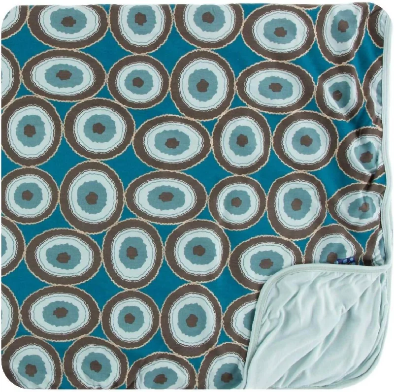 Wool blankets with natural warmth and insulationToddler's Bamboo Print Blanket In Heritage Blue Agate Slices