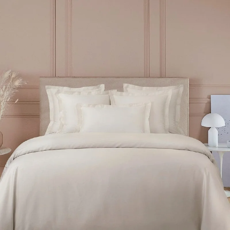 Custom - sized duvet covers to fit unique or non - standard bed framesTriomphe Nacre Bedding by Yves Delorme