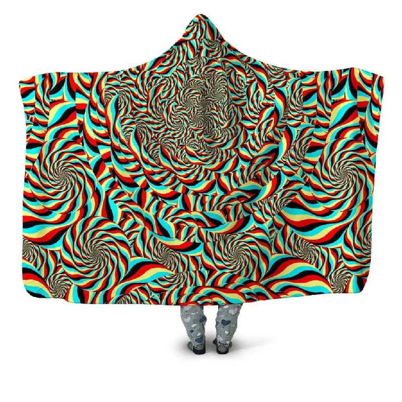 Acrylic blankets for a soft and affordable alternativeTrippy Swirl Hooded Blanket