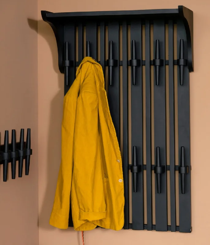 Recycled polyester blankets for an eco - conscious optionWall Coat Rack Shelf Jakub Black