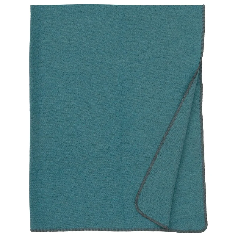 Cotton blankets for breathability and a lightweight feelYara Turquoise Wool Throw Blanket