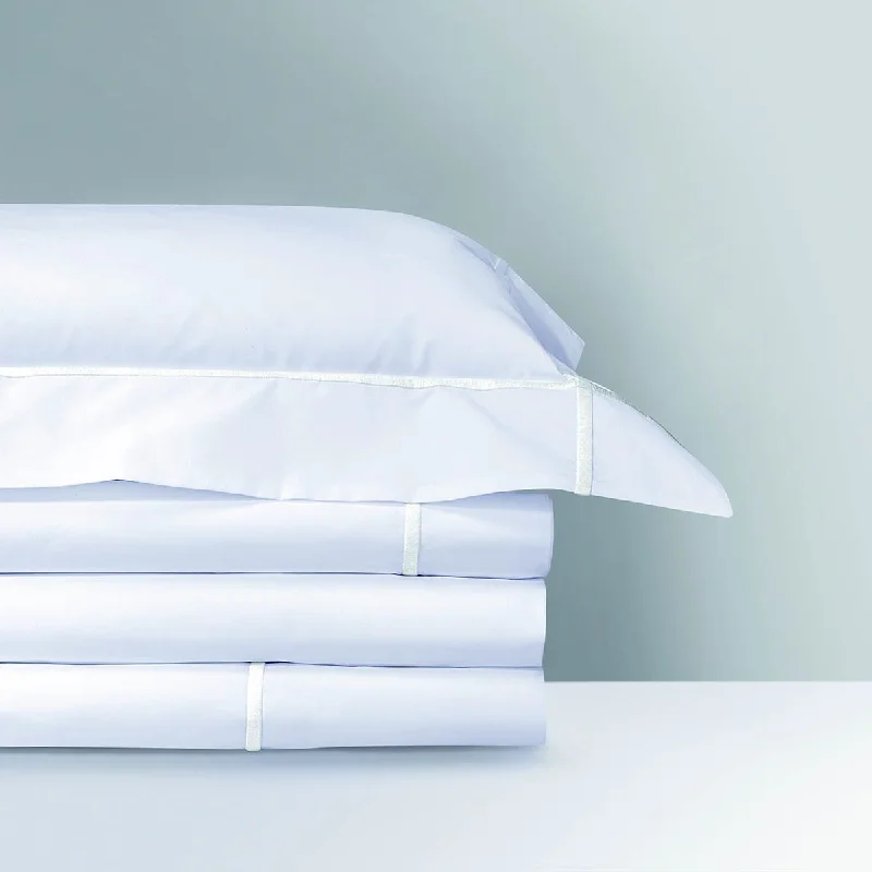 Stain - resistant duvet covers for easy maintenanceAthena Blanc Organic Cotton Bedding by Yves Delorme