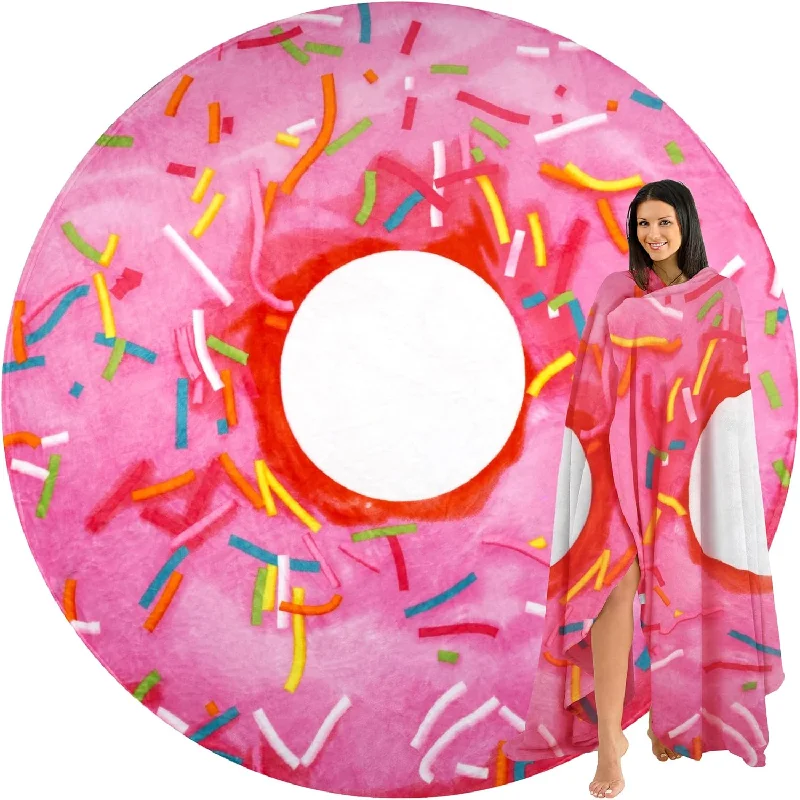 Linen blankets with a rustic and textured lookZulay Kitchen Pink Donut Throw Blanket for Kids and Adults, 36 Inch