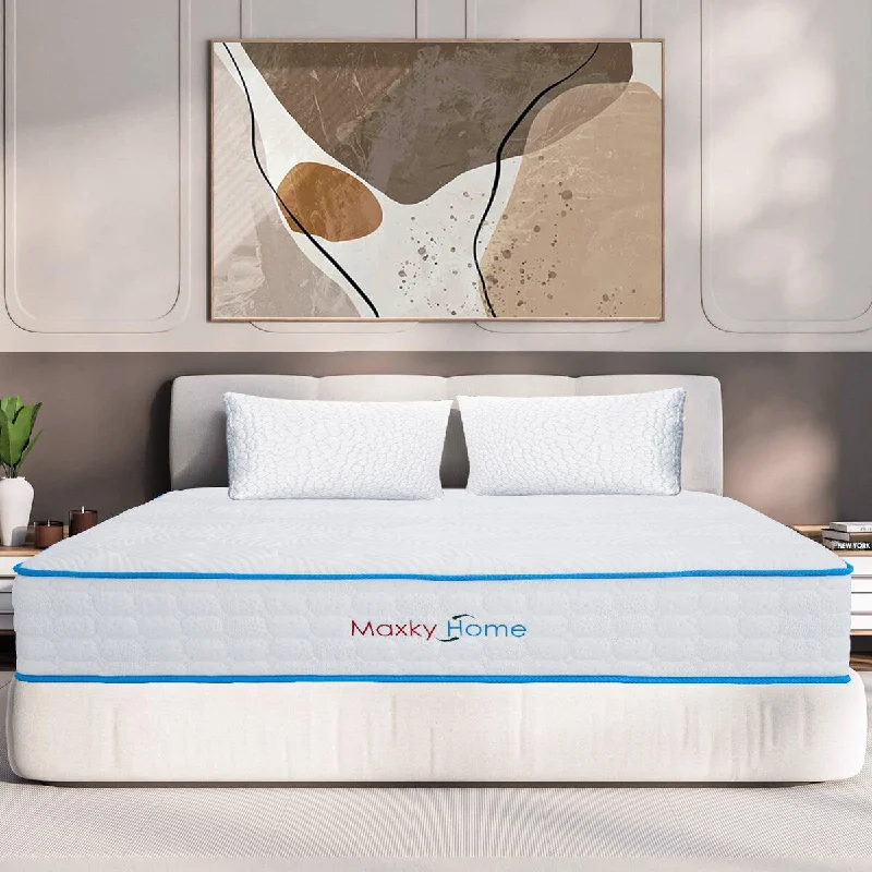 Latex mattresses with natural bounce and breathability10 Inch Twin Mattress with 1-Bonus Memory Foam Pillows, Gel Memory Foam Mattress Bed in a Box, Medium Firm