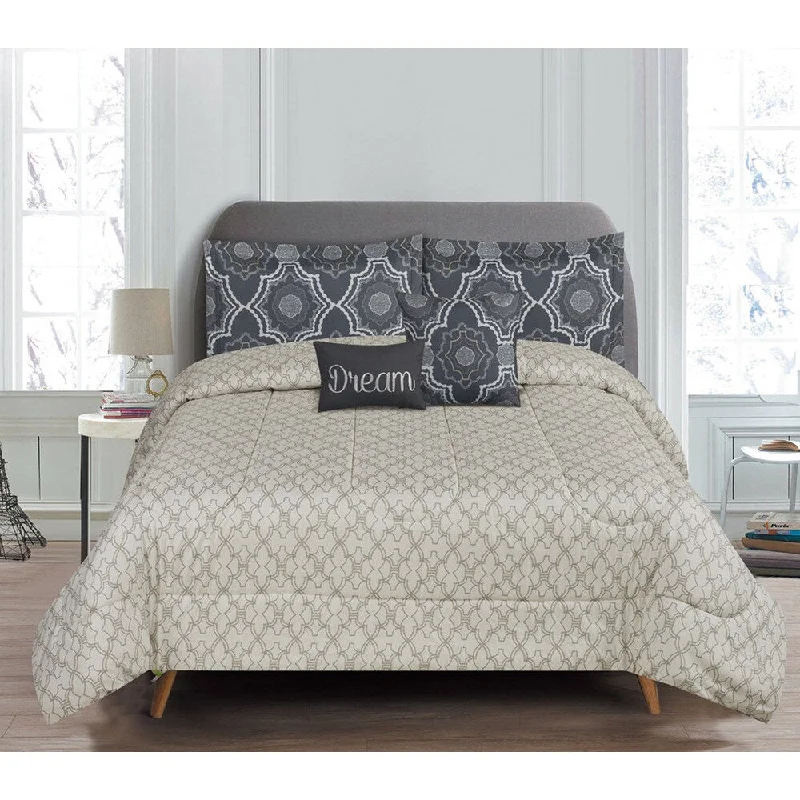 Bamboo - fiber - filled comforters with antibacterial and breathable qualities5-Piece Reversible Crosby Comforter Set