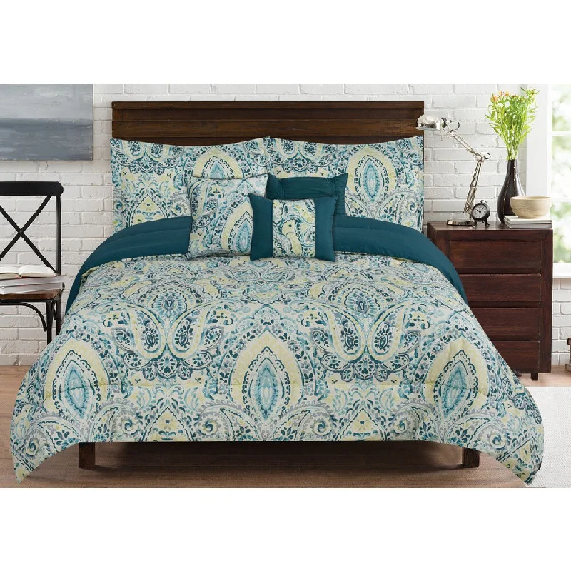 Full - size comforters suitable for full - sized beds in guest rooms or small bedrooms6-Piece Bridgetown Comforter Set