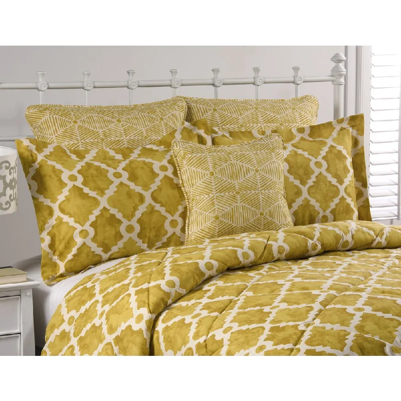 Queen - size comforters for standard queen - sized mattressesAthena Goldenrod 4-piece Comforter Set