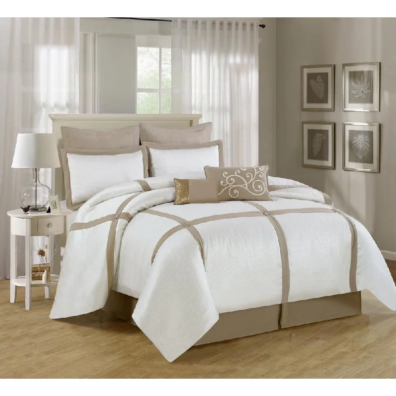 Queen - size comforters for standard queen - sized mattressesBlock 8-piece Comforter Set