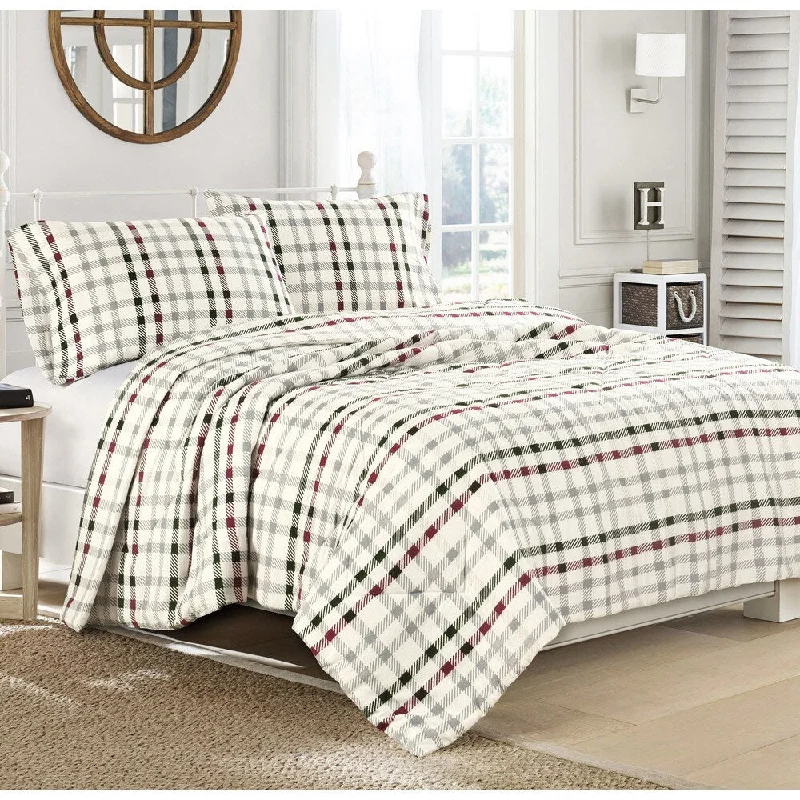 Bamboo - fiber - filled comforters with antibacterial and breathable qualitiesBrielle CrissCross Flannel Comforter