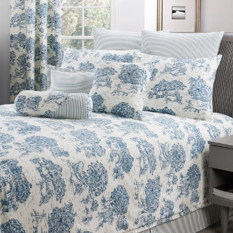 Wool - filled comforters with natural moisture - wicking and temperature - regulating featuresCalais toile comforter set