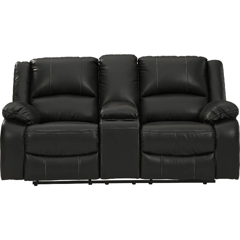 Gel - infused memory foam mattresses for cooler sleepCalderwell Reclining Loveseat with Console - Black