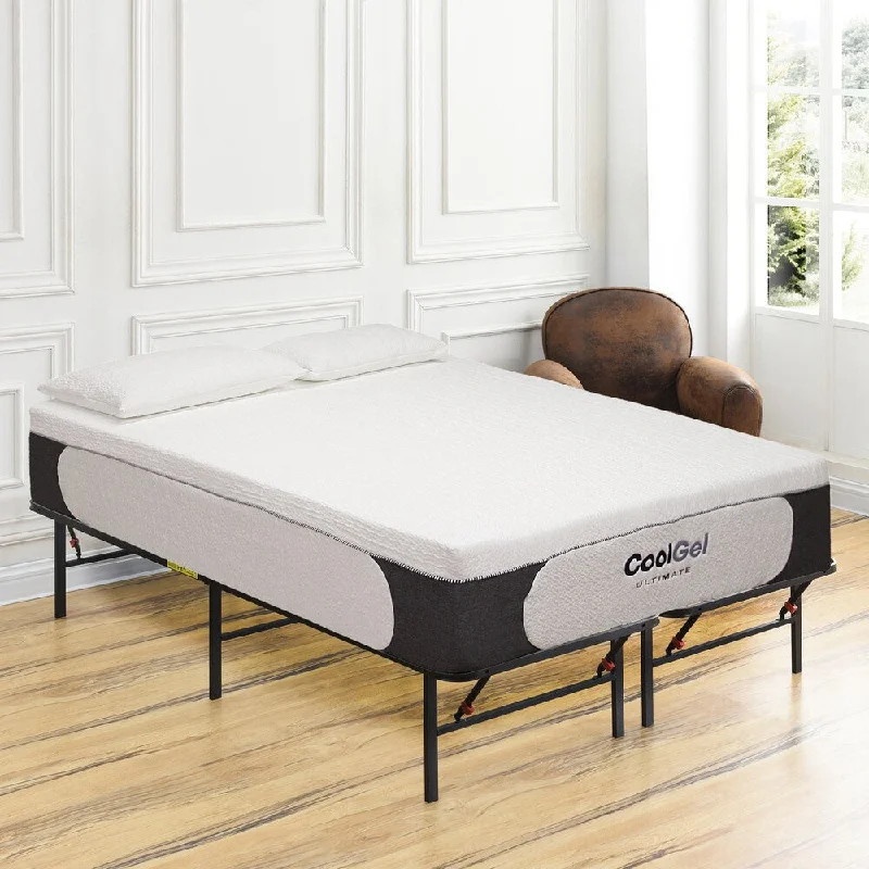 King - size mattresses for spacious master bedroomsClassic Brands Milan 14-inch Full-size Cool Gel Memory Foam Mattress and Frame Set with Pillow