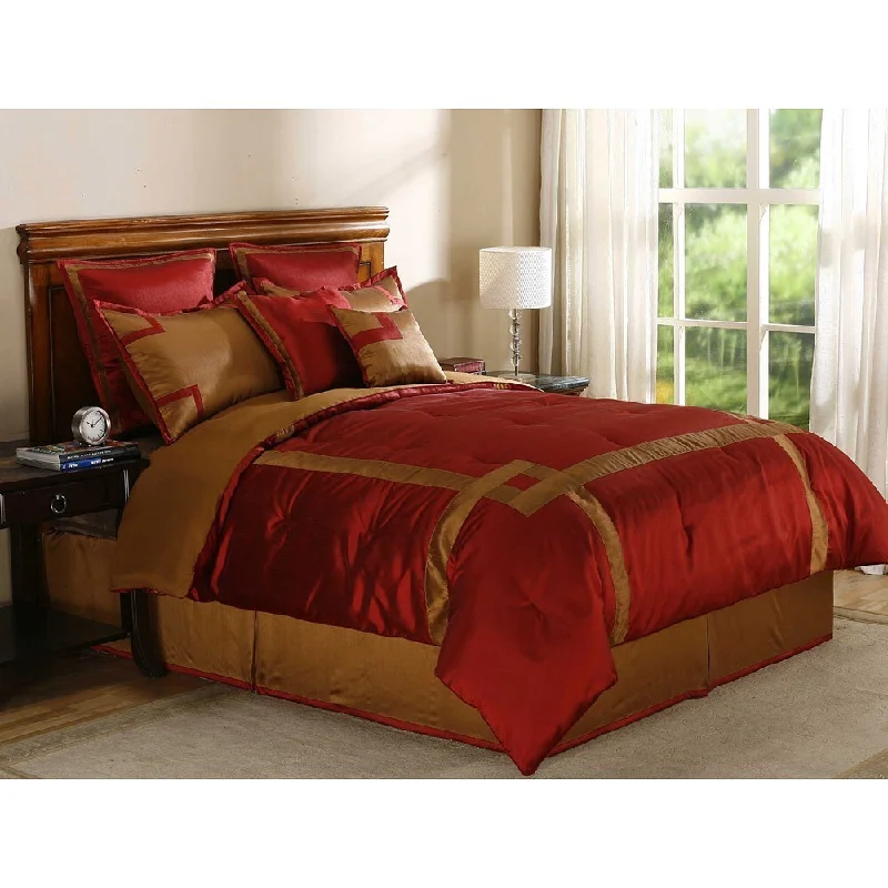 Queen - size comforters for standard queen - sized mattressesCrosswind Brick/ Bronze King-size 8-piece Comforter Set