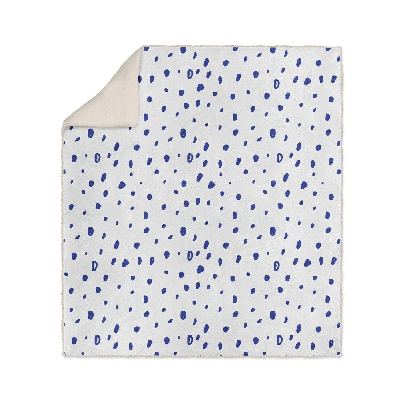 Cotton - filled comforters for a breathable and natural sleep experienceDAVID SMALL DOTS BRIGHT BLUE Sherpa Comforter