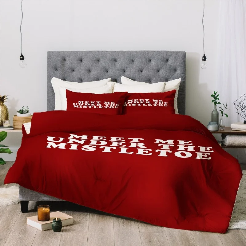 Down - filled comforters for supreme warmth and lightnessDeny Designs Mistletoe 3-Piece Comforter Set