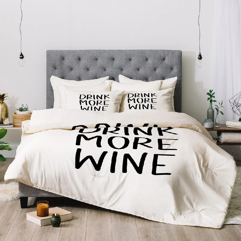 Duck down comforters with a softer feel and good warmth retentionDeny Designs Wine 3-Piece Comforter Set