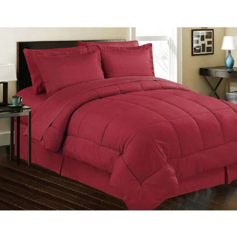 Wool - filled comforters with natural moisture - wicking and temperature - regulating featuresEmbossed 8-piece Bed in a Bag