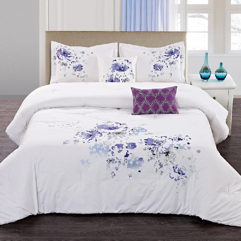 Cotton - filled comforters for a breathable and natural sleep experienceFloral Spray 5-piece Cotton Comforter Set