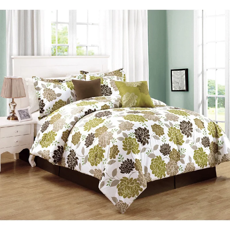 Full - size comforters suitable for full - sized beds in guest rooms or small bedroomsGigi Taupe 6-piece Comforter Set