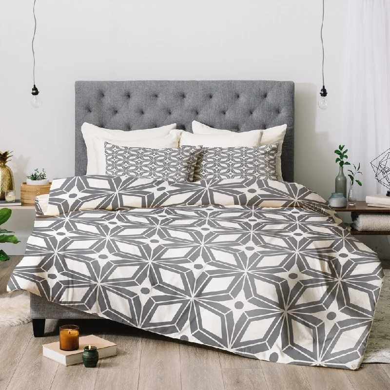 Down - filled comforters for supreme warmth and lightnessHeather Dutton Starbust Grey Comforter Set -Queen