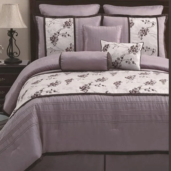 Down - filled comforters for supreme warmth and lightnessHeather Lilac 8-piece Comforter Set