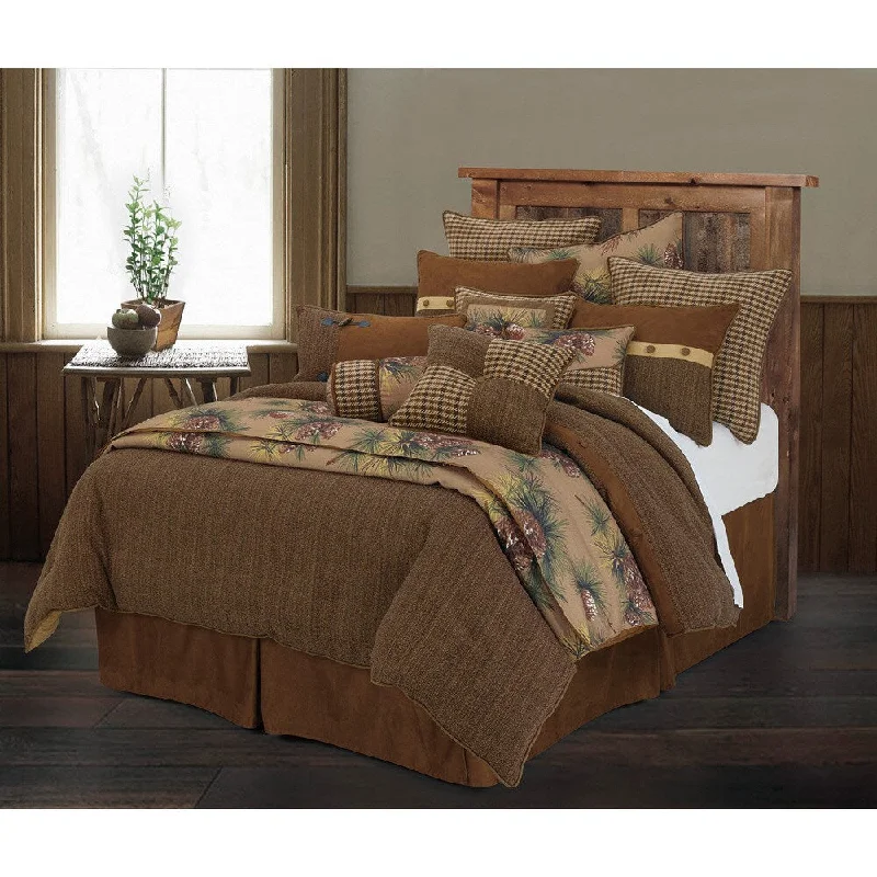 King - size comforters to fit large king - sized beds perfectlyHiEnd Accents Crestwood Brown Wool 5-piece Comforter Set