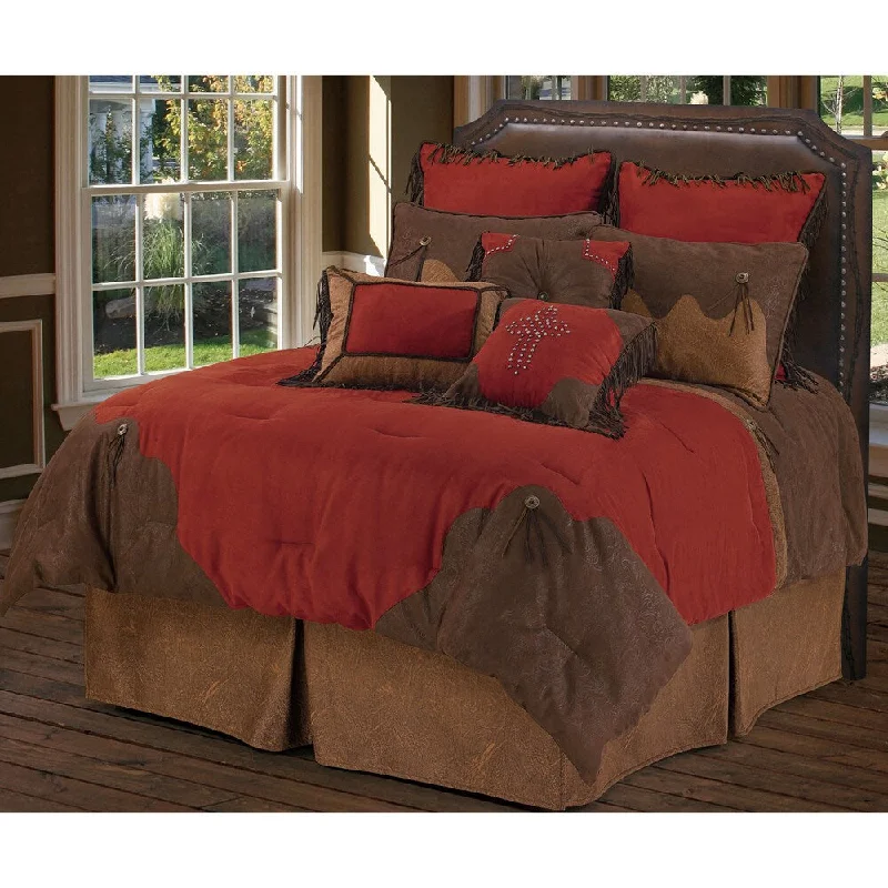 Full - size comforters suitable for full - sized beds in guest rooms or small bedroomsHiEnd Accents Red Rodeo 5-Piece Comforter Set