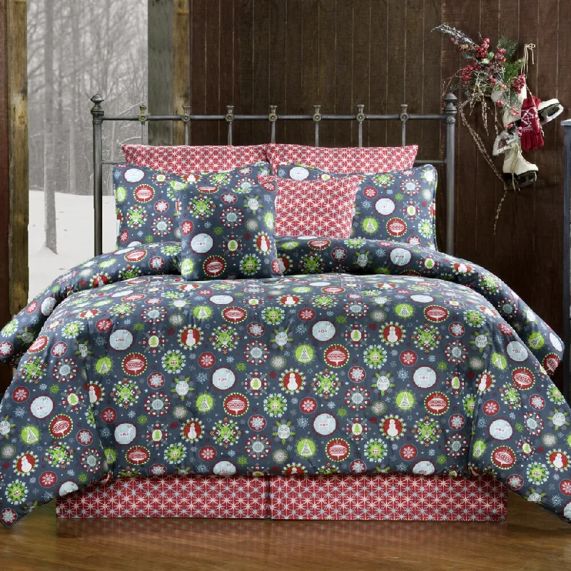 Cotton - filled comforters for a breathable and natural sleep experienceHoliday Cheer Christmas 4-piece Comforter Set