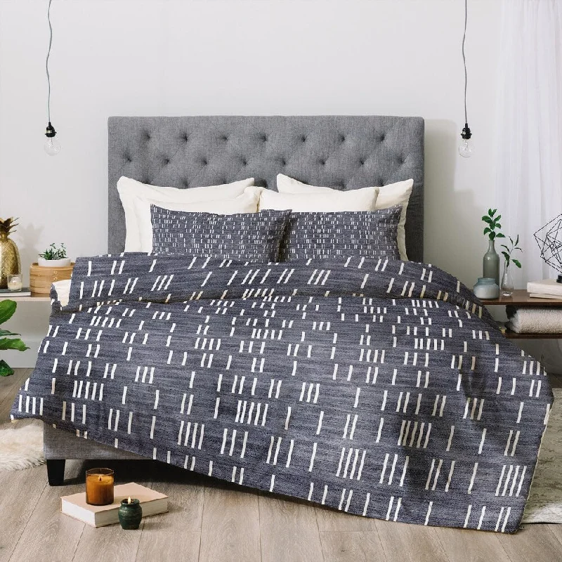 Duck down comforters with a softer feel and good warmth retentionHolli Zollinger Bogo Denim Mudcloth Light Comforter Set -Queen