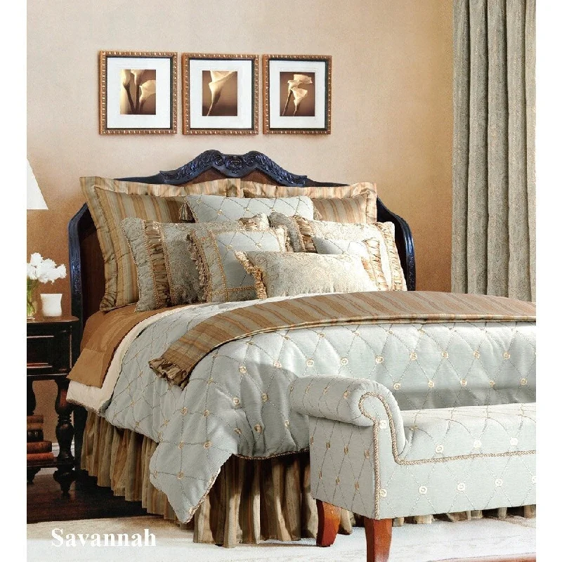 Goose down comforters known for their superior quality and insulationJennifer Taylor Nathaniel 9 Piece Comforter Set