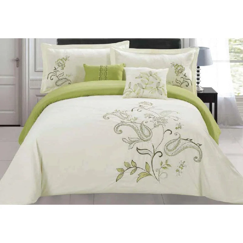 Cotton - filled comforters for a breathable and natural sleep experienceJordana Embroidered 5-piece Comforter Set