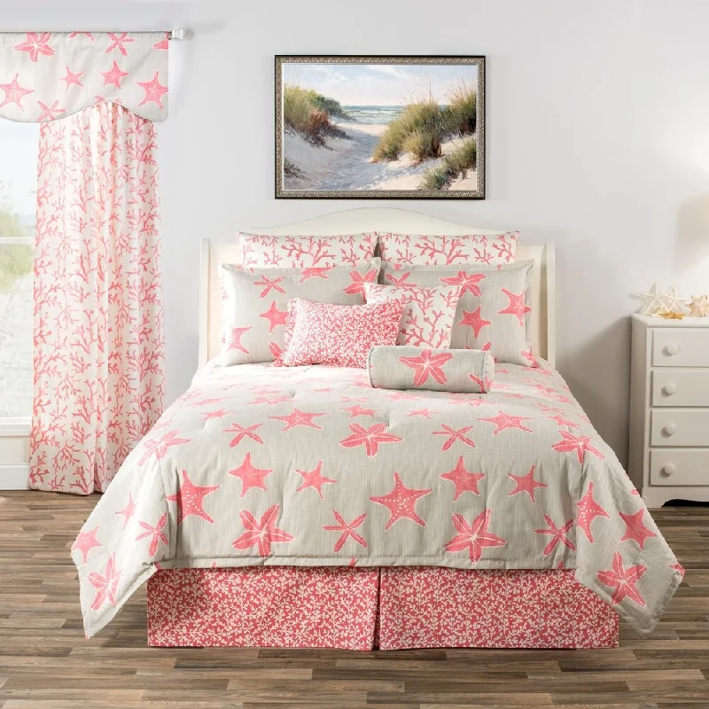 Latex - filled comforters with a bouncy texture and good supportKey Biscayne Starfish and coral Tropical comforter set