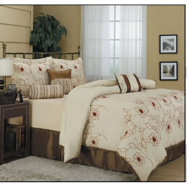 Full - size comforters suitable for full - sized beds in guest rooms or small bedroomsLita 7-Piece Comforter Set