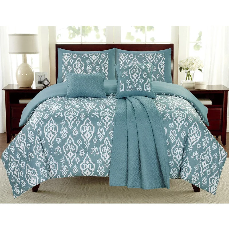 Microfiber - filled comforters that are lightweight and easy to care forMayan Blue Juvi 6-piece Comforter Set