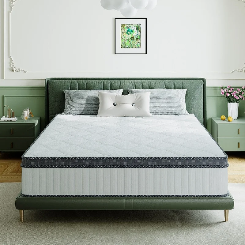 Polyester - foam mattresses for budget - friendly optionsMedium Comfort Level Hybrid Mattress 10 in. Breathable and Cooling Mattress