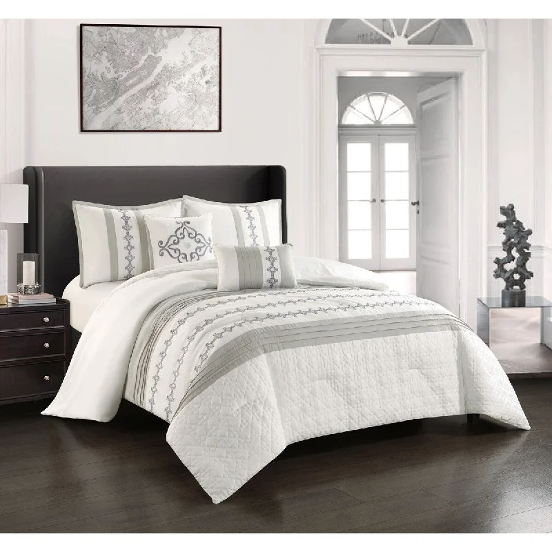 Microfiber - filled comforters that are lightweight and easy to care forNanshing Mallorca 5-Piece Glam Comforter Set